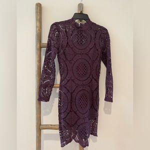 Nellis Long Sleeve Midi Crochet Lace Dress size S